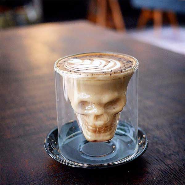 Skull Double Wall Glass Cup - Image 3